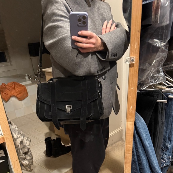 Proenza Schouler medium black suede PS1 with gunmetal hardware - like new! - Picture 8 of 10
